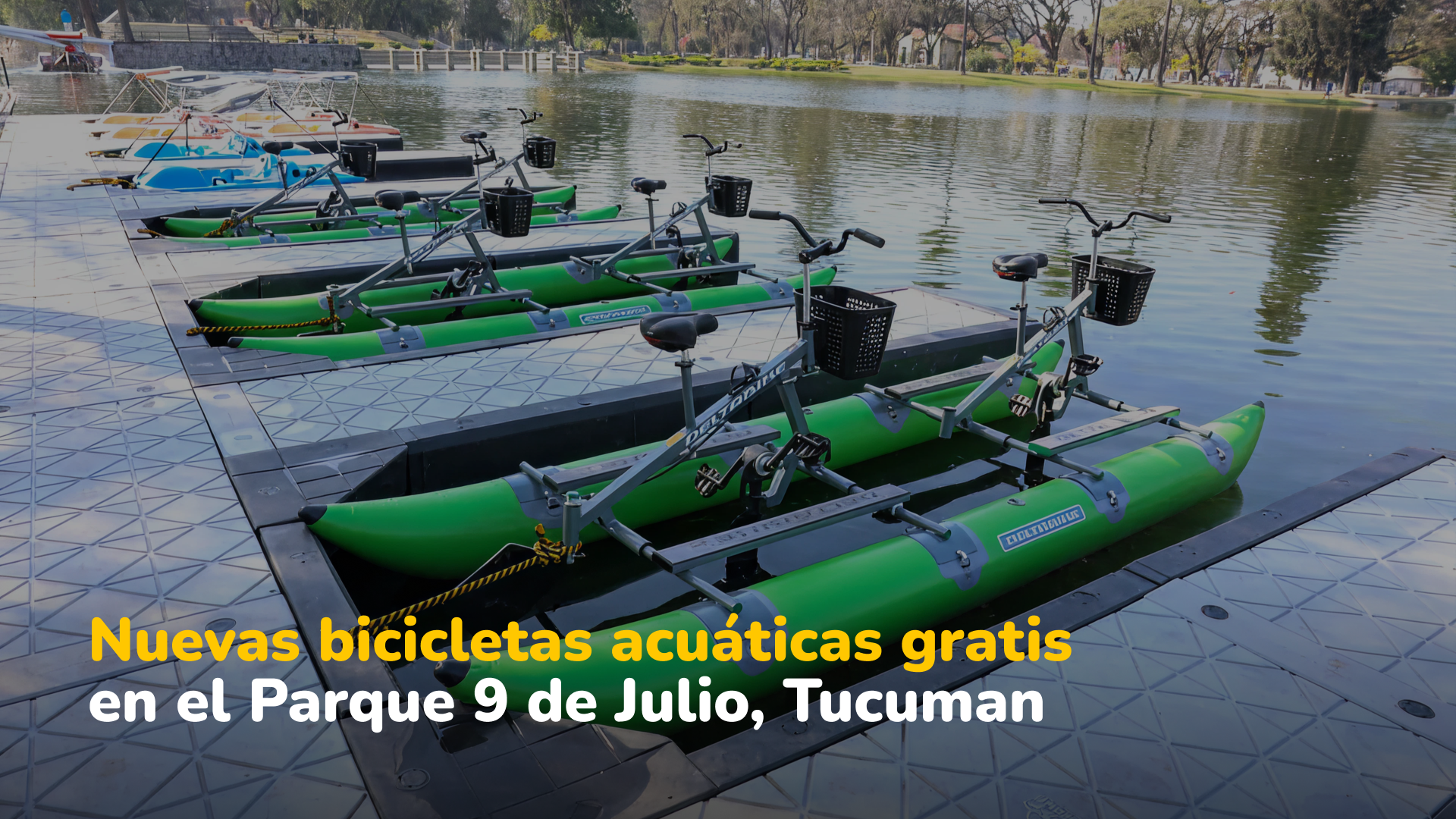 Lago San Miguel en Tucumán suma bicicletas acuáticas gratuitas