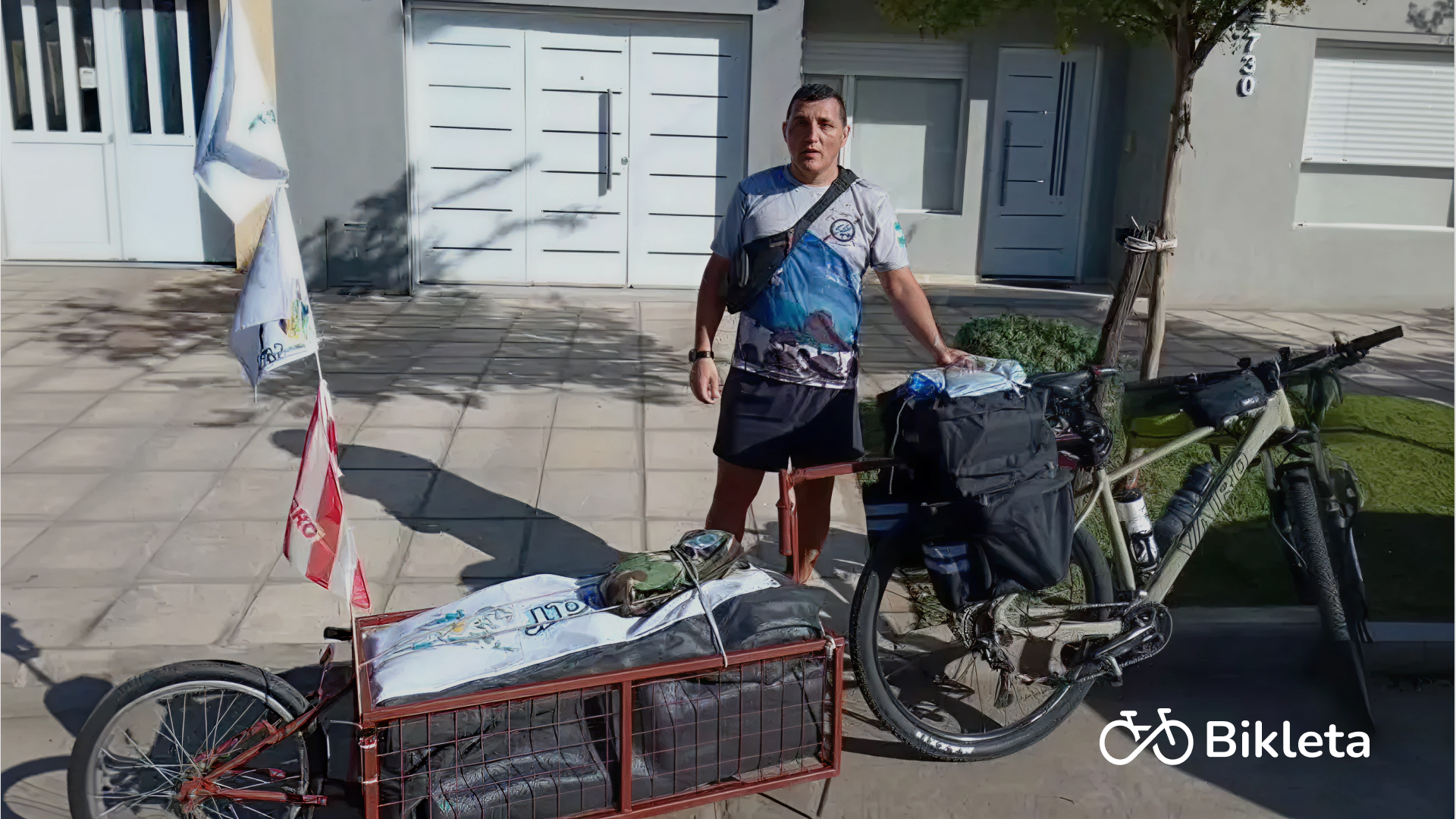 Un bolivarense viajará a Malvinas en bicicleta con una bandera de veteranos: la travesía “Dejando Huellas”