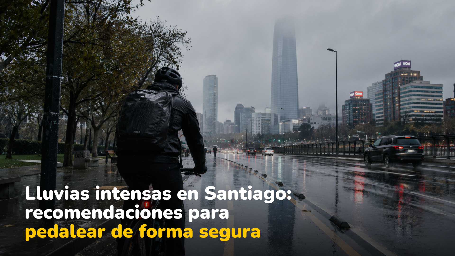 Sistema frontal en Chile: consejos para pedalear seguro bajo la lluvia